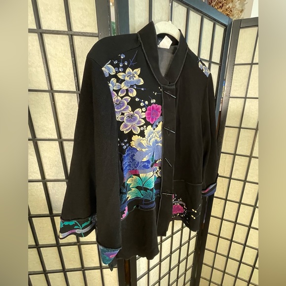 Moonlight Y & S Fashion Design Asian Print Crepe Jacket - Picture 11 of 15